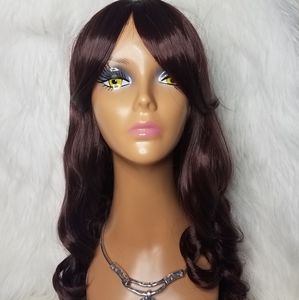 Body Wave Synthetic Wig 24" Redish Brown.